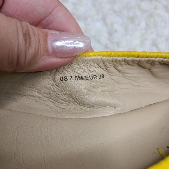 Via Spiga Yellow Leather Espadrilles Flats Size 7.5 - Picture 9 of 9